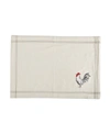 TABLEAU ROOSTER EMBROIDERED PLACEMAT SET, 4 PIECE