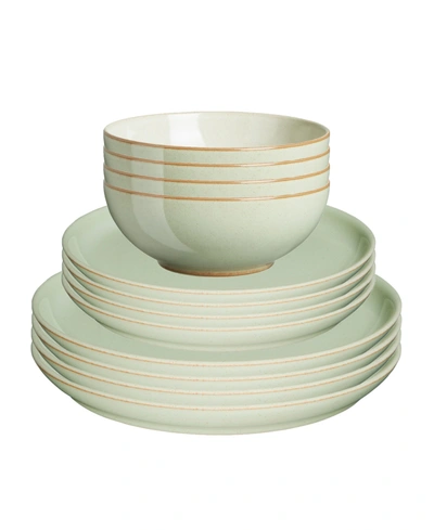 Denby Heritage Heritage Orchard Coupe 12 Pc Set In Pastel Green