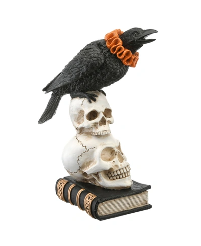 National Tree Company 11" Crow And Skulls Halloween Decor In Black