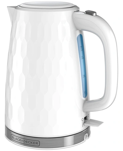Black & Decker Honeycomb Collection 1.7-liter Rapid Boil Electric Cordless Kettle In White