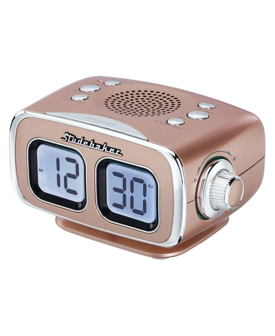 Studebaker Sb3500rg Roommate Retro Digital Bluetooth Am/fm Clock Radio In Rose Gold