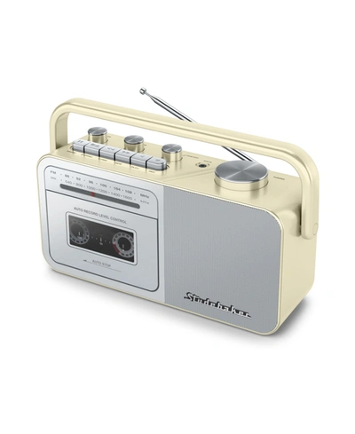 Studebaker Sb2130cs Portable Cassette Player/recorder With Am/fm Radio In Cream-silver
