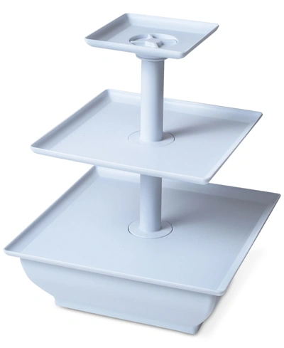 Trademark Global Three Tier Cupcake Dessert Stand Tray By Chef Buddy, 12.5" X 10" X 10" In White