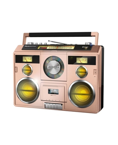Studebaker Sb2140rg Sound Station Portable Stereo Bluetooth, Cd, Am/fm Radio, Cassette Recorder In Rose Gold