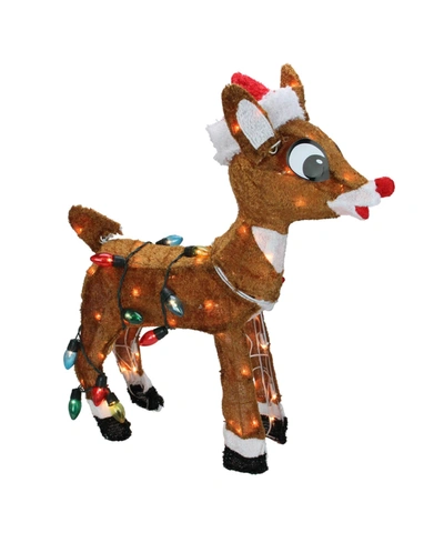 Northlight Pre-lit Rudolph Nosed Reindeer Christmas Outdoor Decoration In Brown