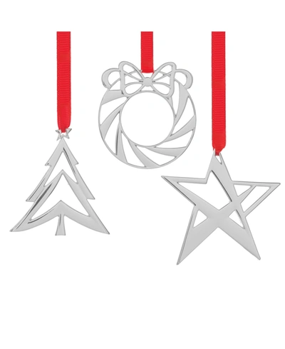 NAMBE MINI ASSORTED ORNAMENTS STAR, WREATH AND TREE, SET OF 3