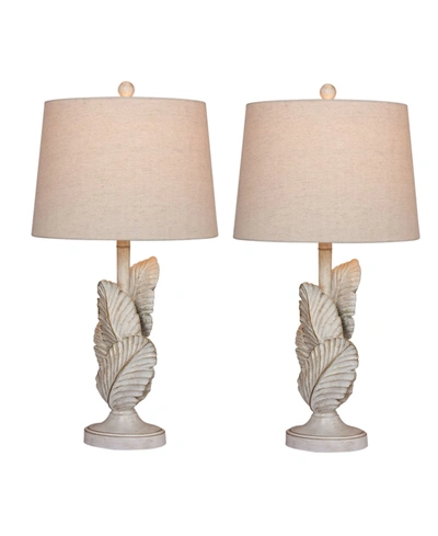 Fangio Lighting Resin Table Lamps, Set Of 2 In Antique White