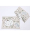 MANOR LUXE HARVEST PUMPKINS AND VINES CREWEL EMBROIDERED FALL PLACEMATS, SET OF 4