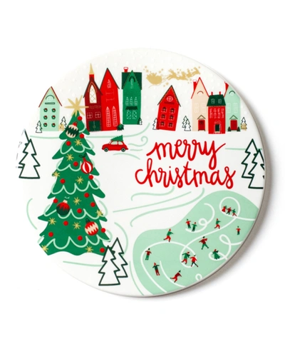 Coton Colors Christmas In The Village Town Round Trivet In Multi