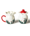 Coton Colors Balsam And Berry Ruffle Cream And Sugar Set In White