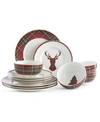 222 Fifth Wexford 12 Pc. Dinnerware Set, Service For 4 In Red
