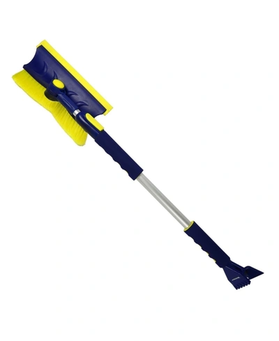 Michelin Colossal Extendable Snow Brush With Ice Scraper, 34"-49" In Blue/yellow/gray