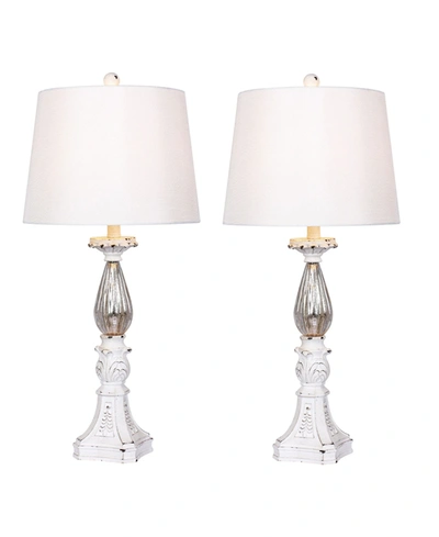 Fangio Lighting Table Lamps In Antique White Mercury Glass