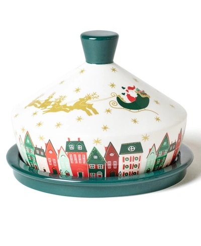 Coton Colors Christmas In The Village Round Butter Dish In Multi