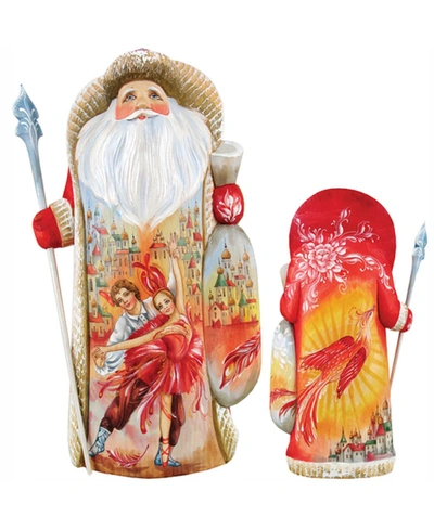 G.debrekht Woodcarved Hand Painted Firebird Ballet Santa Figurine In Multi