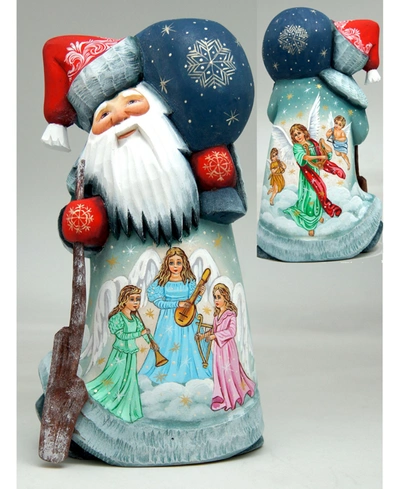 G.debrekht Woodcarved Hand Painted Dancing Angels Santa 2 Figurine In Multi