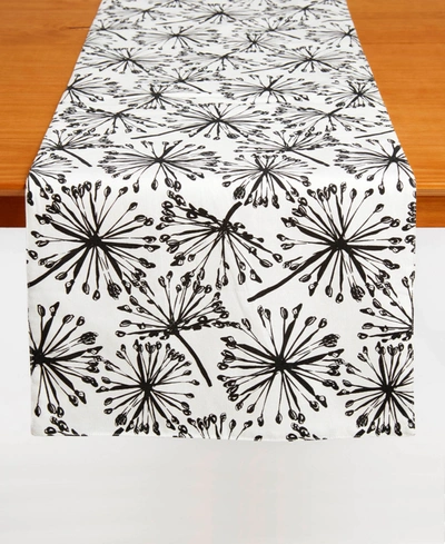 Tableau Meadow Table Runner, 72" X 14" In Black