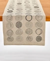 TABLEAU CIRCLES EMBROIDER TABLE RUNNER, 72" X 14"