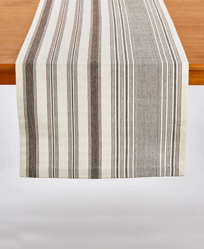 Tableau Hammond Stripe Birch Woven Table Runner, 72" X 14" In Brown