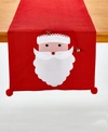 Tableau Appliqued Santa Table Runner, 72" X 14" In Red