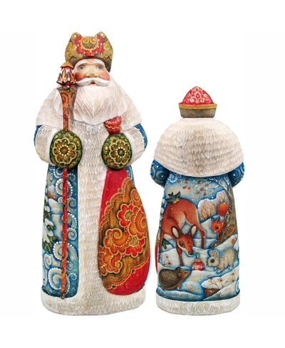 G.debrekht Woodcarved Hand Painted Time To Share Christmas Gathering Santa Figurine In Multi