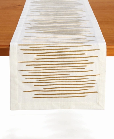 Tableau Brushstroke Table Runner, 72" X 14" In Natural