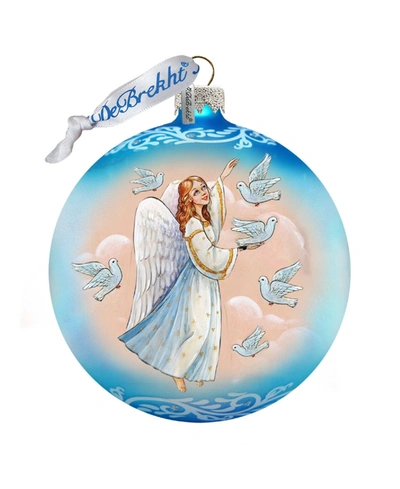 G.debrekht Serenity Angel Limited Edition Hand Painted Glass Ornament In Multi