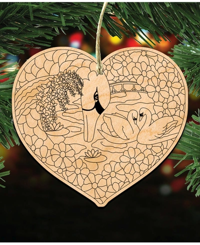 Designocracy Diy Swan Heart Ornaments 3 Set In Multi
