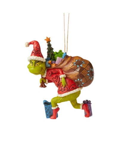 Jim Shore Tiptoeing Grinch Ornament In Multi
