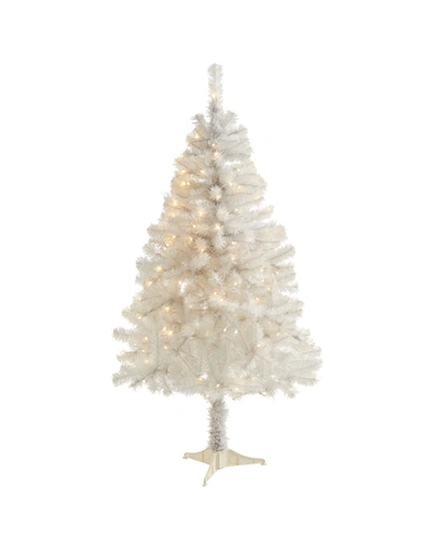 Nearly Natural Artificial Christmas Tree With 350 Bendable Branches And 150 Clear Led Lights In White