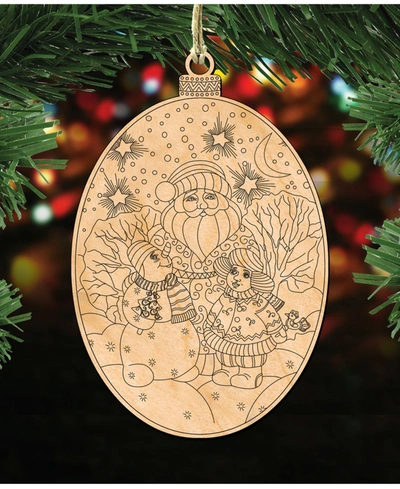 Designocracy Diy Santa Egg Ornament 3 Set In Multi