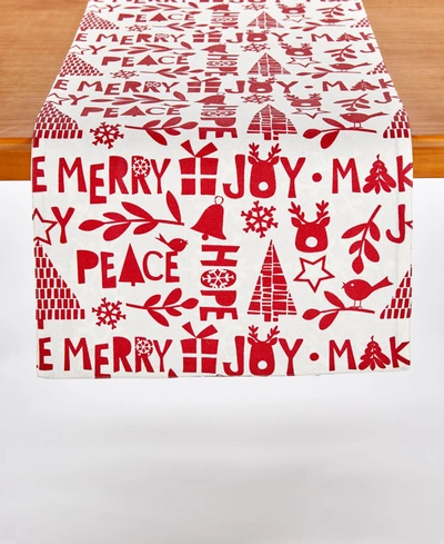 Tableau Make Merry Rev Table Runner, 72" X 14" In Red