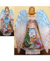 G.DEBREKHT WOODCARVED AND HAND PAINTED SPECIAL EDITION NATIVITY ANGELS SANTA FIGURINE