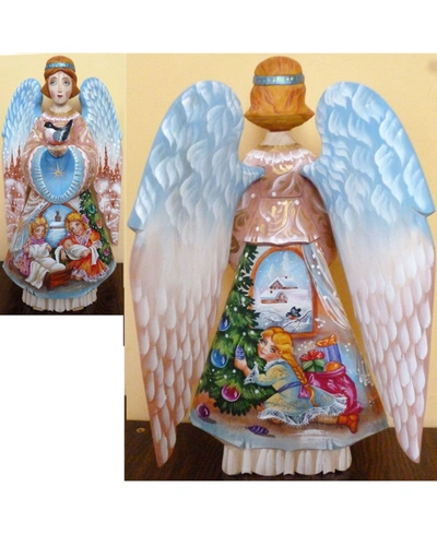 G.debrekht Woodcarved And Hand Painted Special Edition Nativity Angels Santa Figurine In Multi
