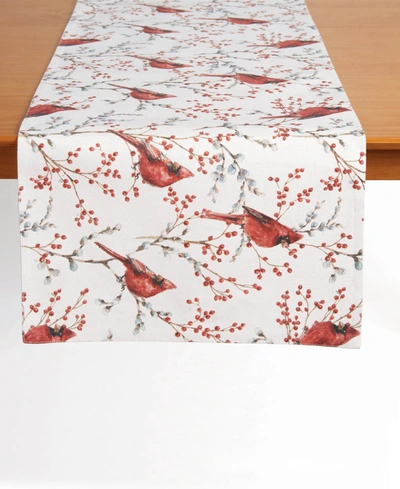 Tableau Cardinal With Berries Table Runner, 72" X 14" In Red