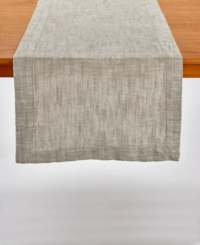 Tableau Chambray Pebble Woven Table Runner, 72" X 14" In Gray