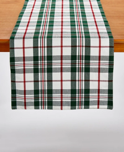 Tableau Holiday Plaid Table Runner, 72" X 14" In Green
