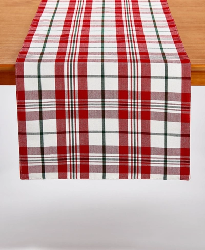 Tableau Holiday Plaid-table Runner, 72" X 14" In Red