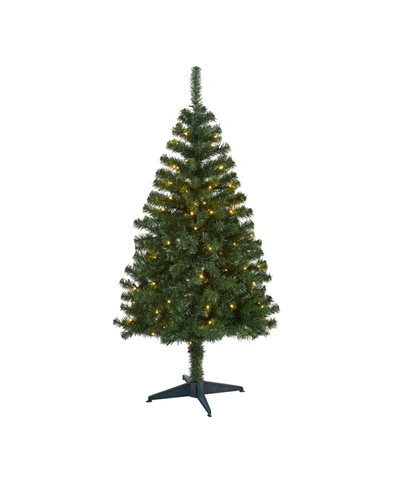 Nearly Natural Northern Tip Pine Artificial Christmas Tree With 150 Clear Led Lights In Green