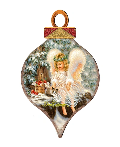 Designocracy 2 Piece Cardinal Angel Wood Ornament Set In Multi Color
