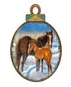 Designocracy 2 Piece Horses Scenery Wood Ornament Set In Multi Color