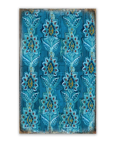 Designocracy Pattern Wood Block Home Decor, 8" X 6" In Multi Color