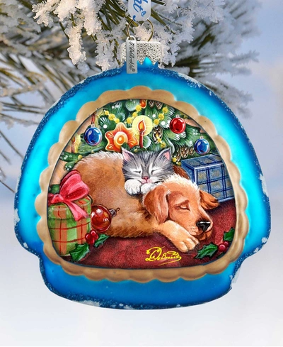 G.debrekht Furry Friends Glass Ornament Holiday Splendor In Multi Color
