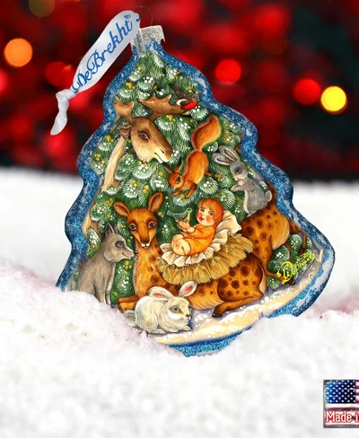 G.debrekht Forest Nativity Glass Ornament Holiday Splendor In Multi Color