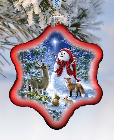 G.debrekht Heaven And Nature Snowman Glass Ornament Holiday Splendor In Multi Color