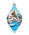 G.DEBREKHT LIGHTHOUSE GLASS ORNAMENT HOLIDAY SPLENDOR