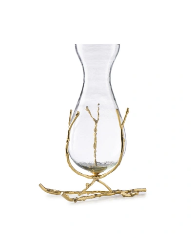 Classic Touch 11" Vase With Twig Base In Clear
