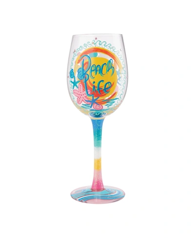 Enesco Wine Glass Beach Life In Multi