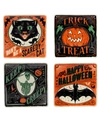Certified International Scaredy Cat Set Of 4 Dessert Plates In Multi Color