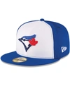 New Era Men's White/royal Toronto Blue Jays 2017 Authentic Collection On-field 59fifty Fitted Hat In White